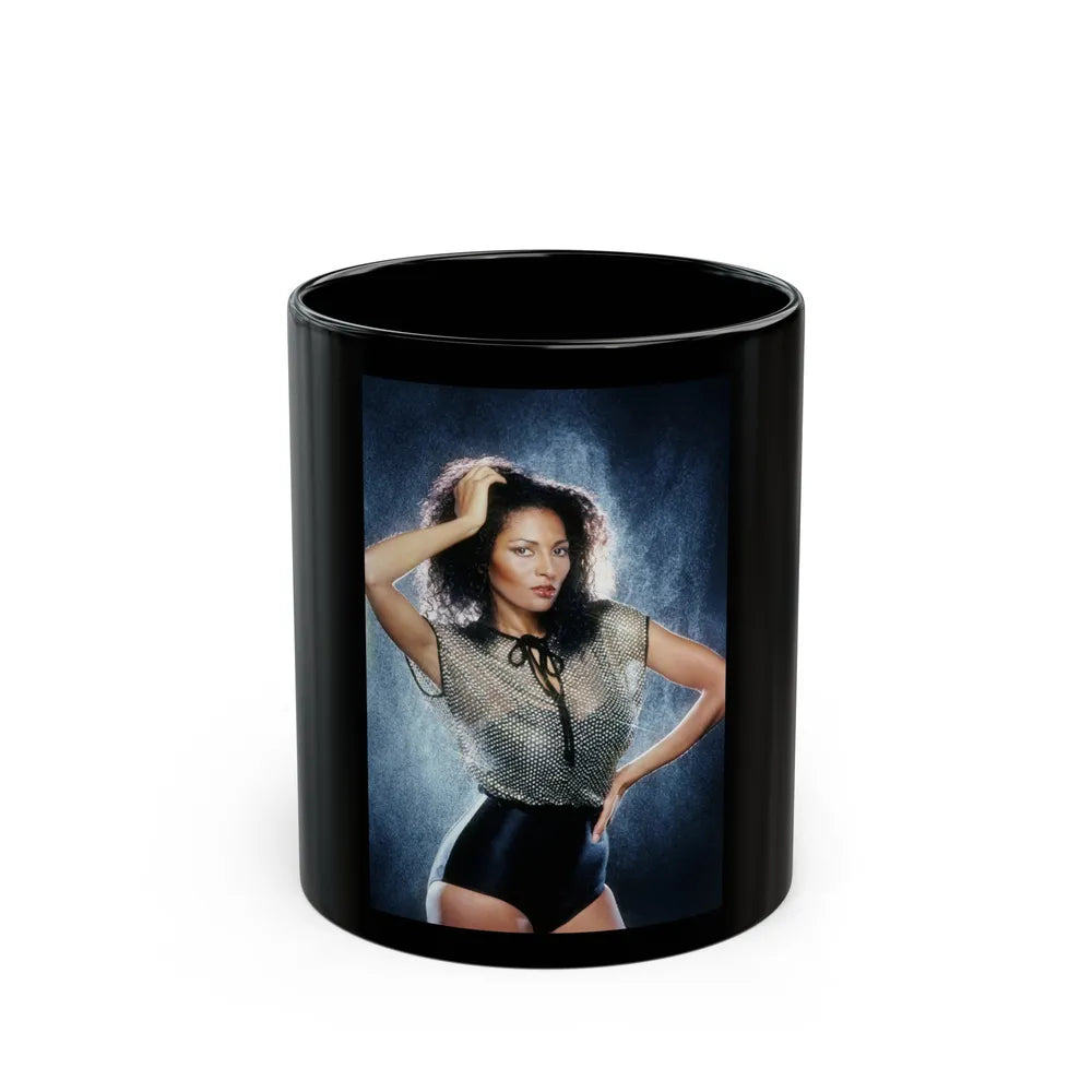 Pam Grier #31 (Vintage Female Icon) Black Coffee Mug-11oz-Go Mug Yourself