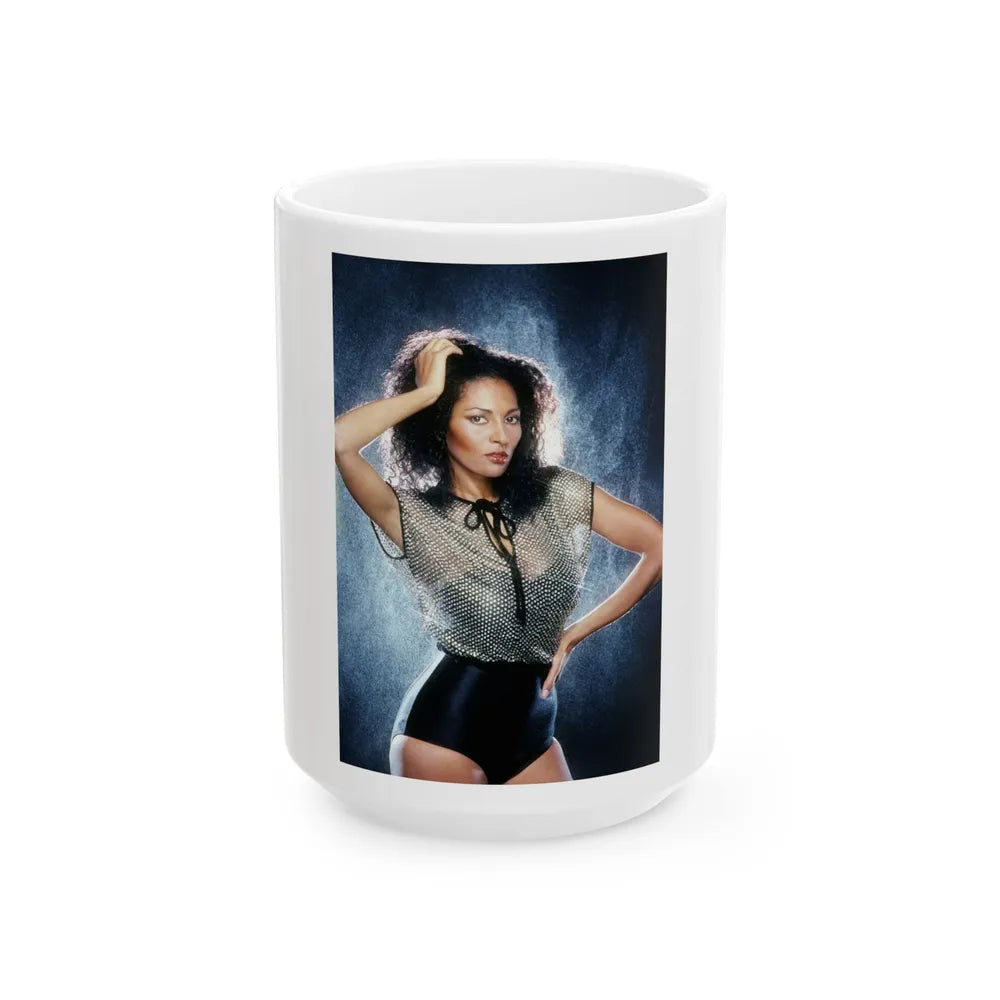 Pam Grier #31 (Vintage Female Icon) White Coffee Mug-15oz-Go Mug Yourself