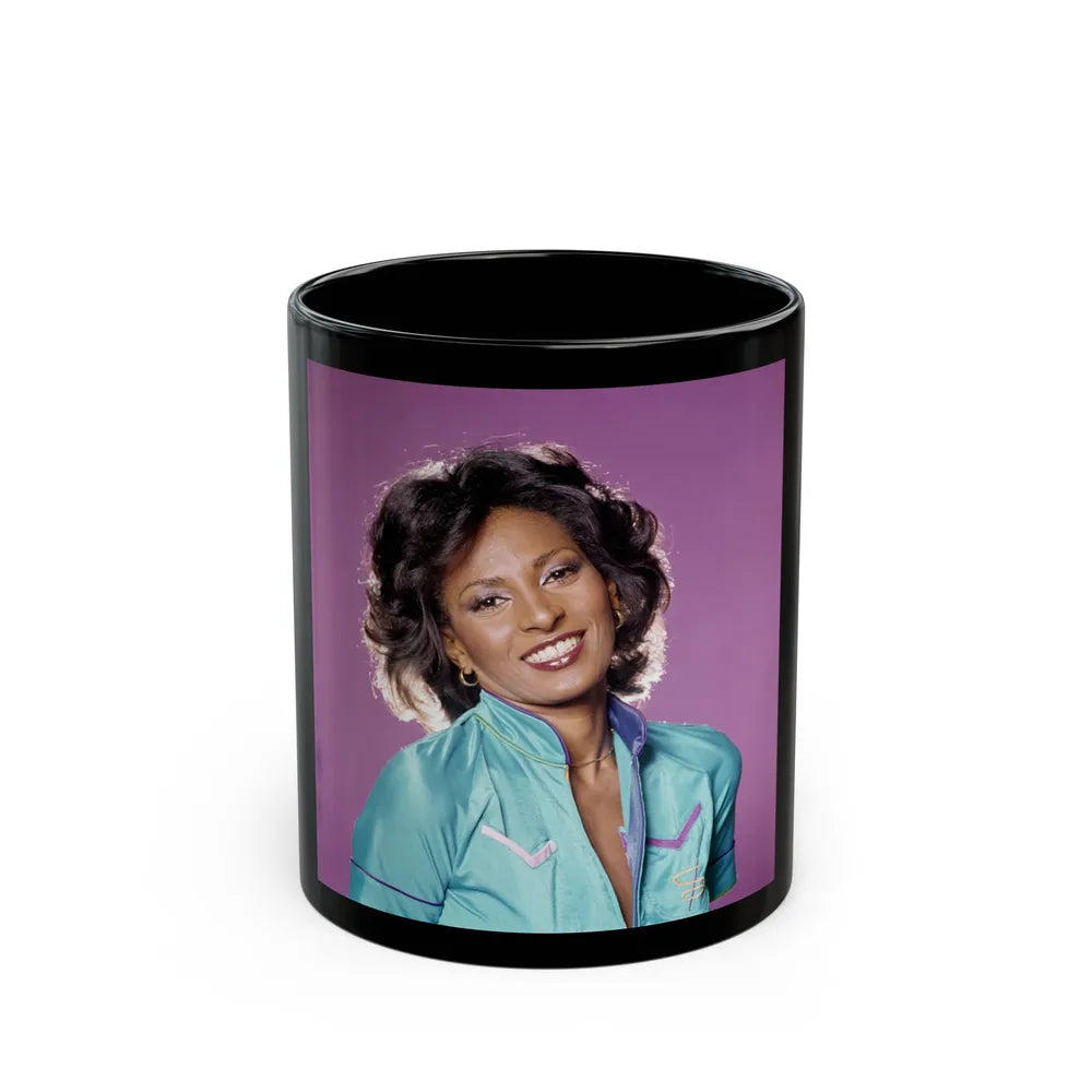 Pam Grier #32 (Vintage Female Icon) Black Coffee Mug-11oz-Go Mug Yourself