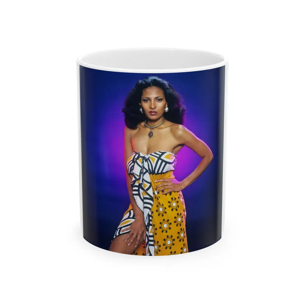 Pam Grier #33 (Vintage Female Icon) White Coffee Mug-11oz-Go Mug Yourself