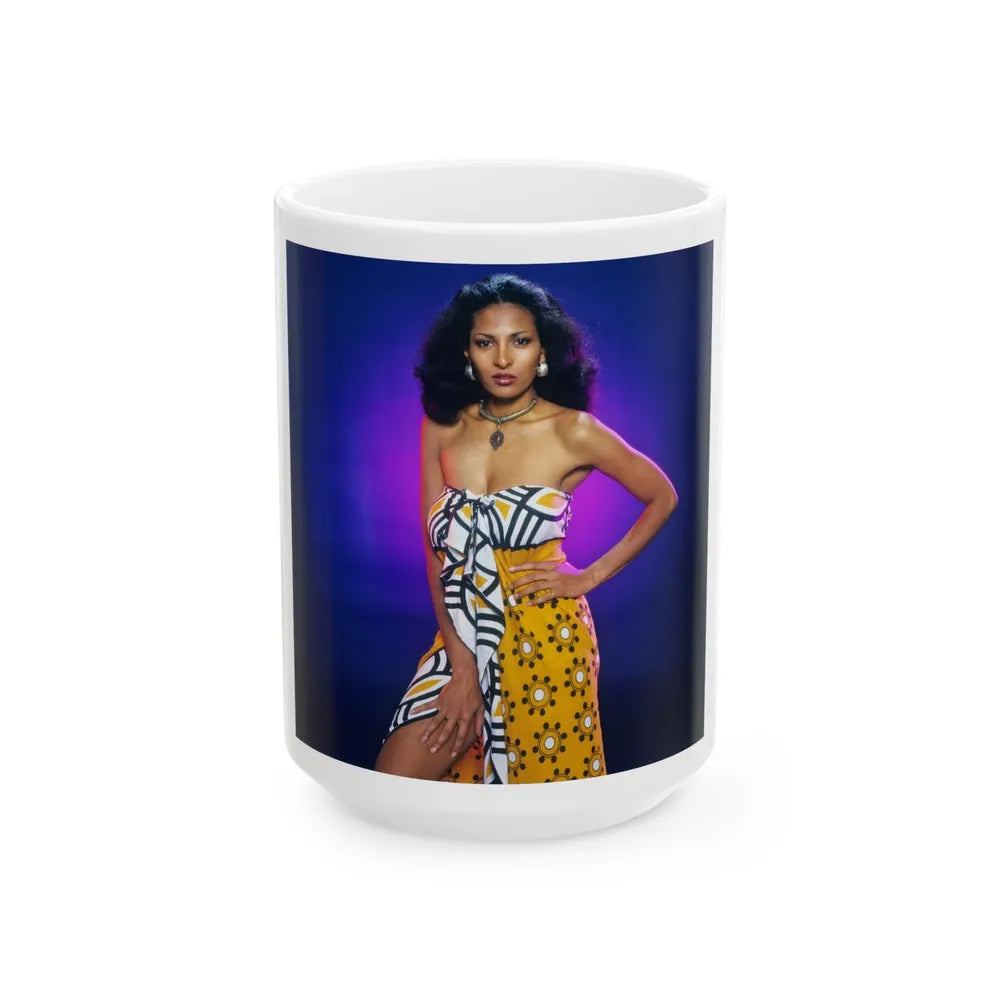 Pam Grier #33 (Vintage Female Icon) White Coffee Mug-15oz-Go Mug Yourself