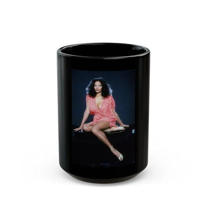 Pam Grier #34 (Vintage Female Icon) Black Coffee Mug-15oz-Go Mug Yourself