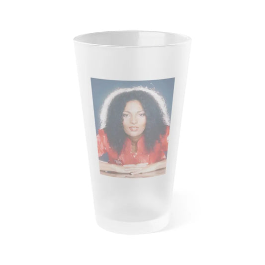 Pam Grier #35 (Vintage Female Icon) Frosted Pint Glass 16oz-16oz-Frosted-Go Mug Yourself