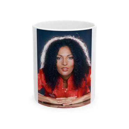 Pam Grier #35 (Vintage Female Icon) White Coffee Mug-11oz-Go Mug Yourself