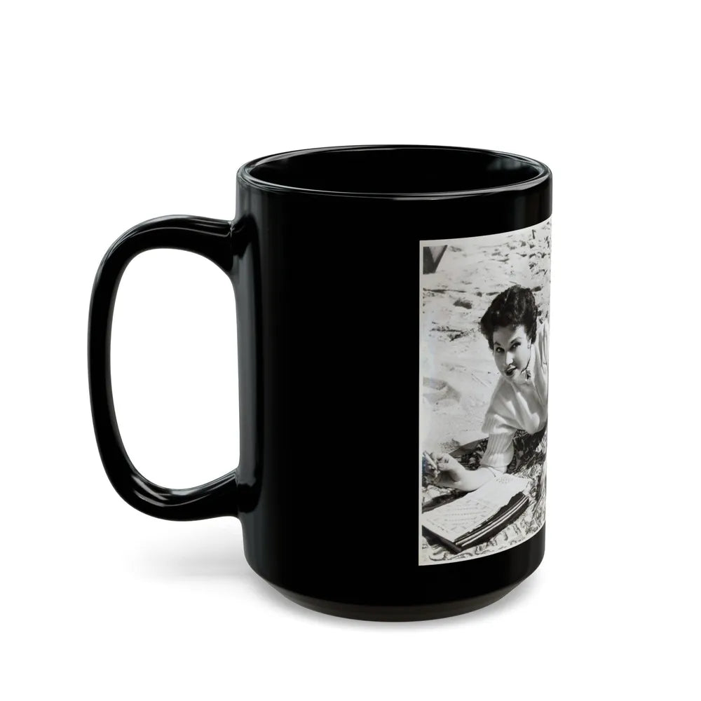 Pamela Duncan #01 (Vintage Female Icon) Black Coffee Mug-Go Mug Yourself