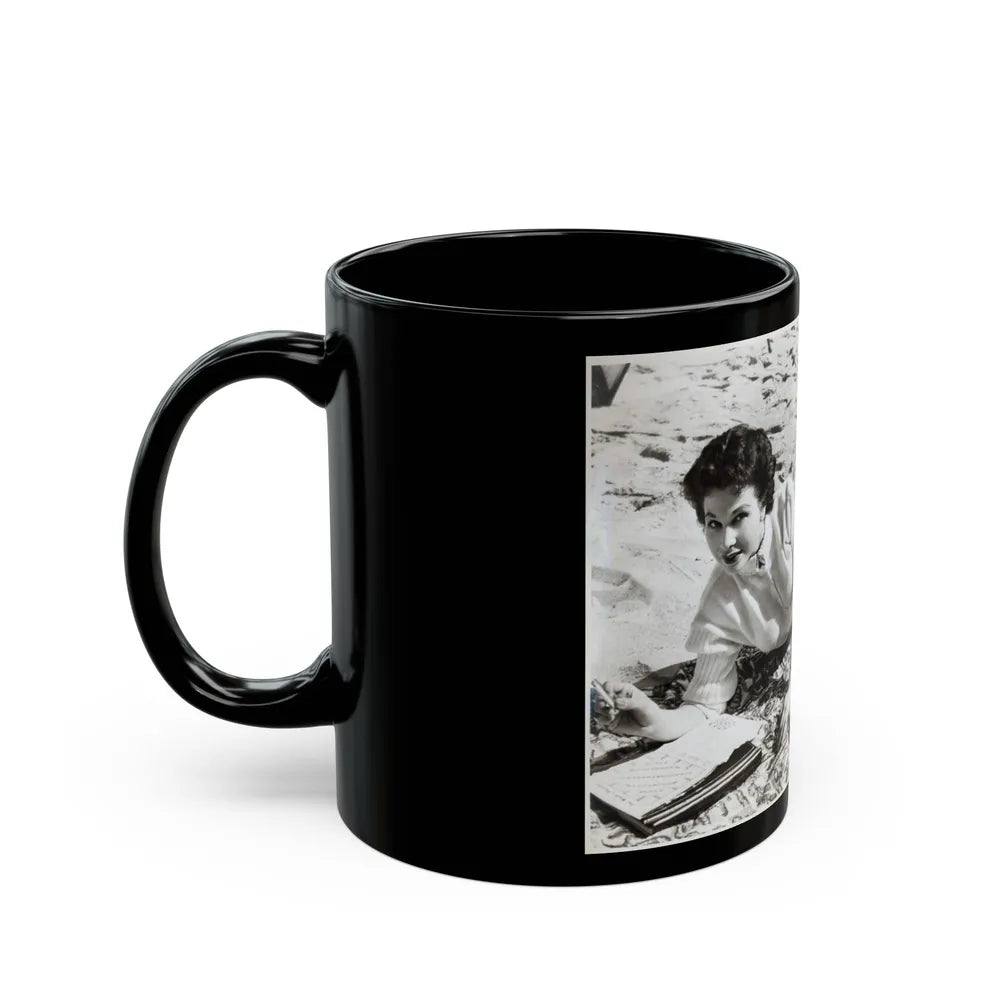 Pamela Duncan #01 (Vintage Female Icon) Black Coffee Mug-Go Mug Yourself