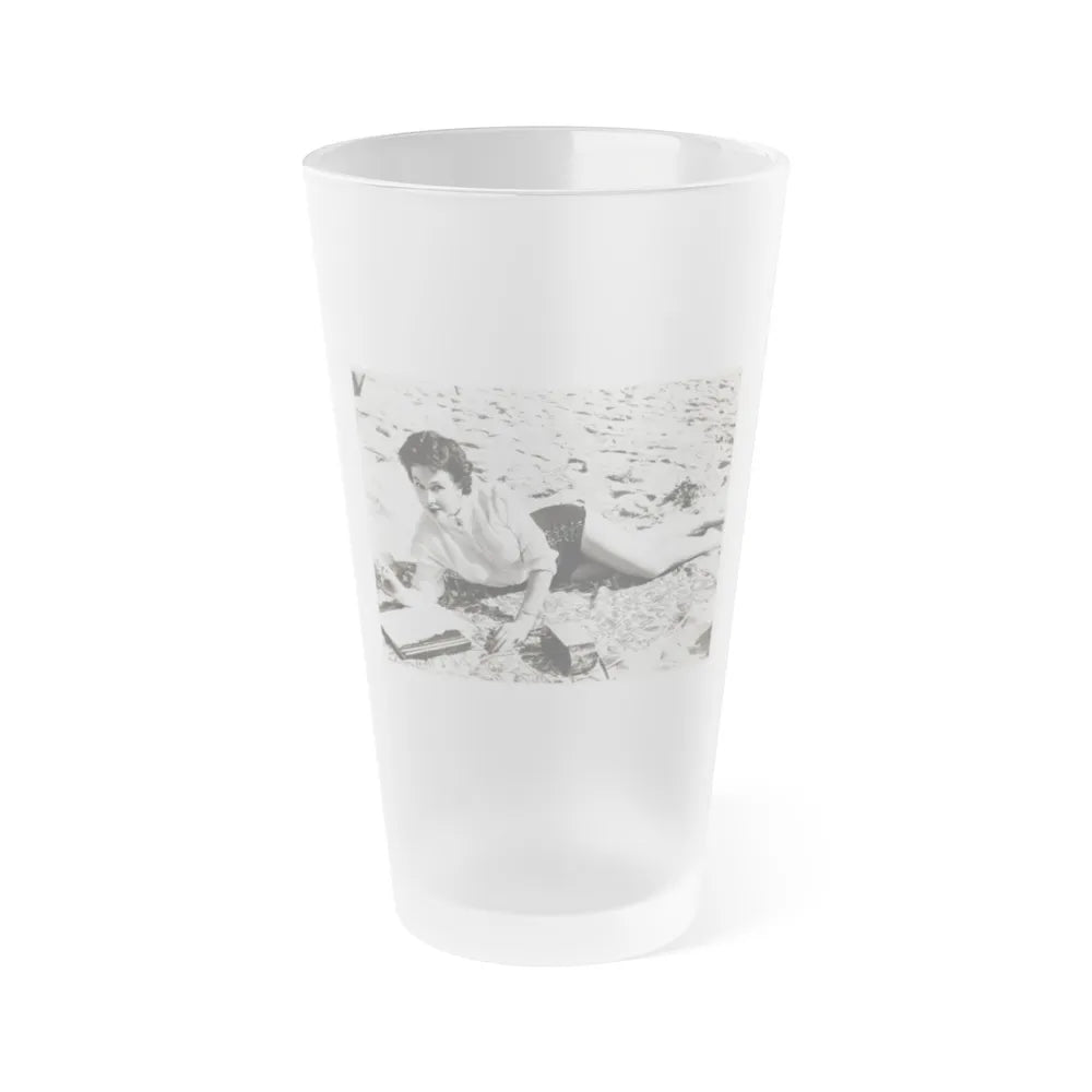 Pamela Duncan #01 (Vintage Female Icon) Frosted Pint Glass 16oz-16oz-Frosted-Go Mug Yourself