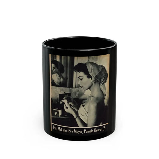 Pamela Duncan #09 - Night and Day Oversized Mag. Feb. '55 - 1 Page, 1 B&W Photo (Vintage Female Icon) Black Coffee Mug 11oz - Go Mug Yourself