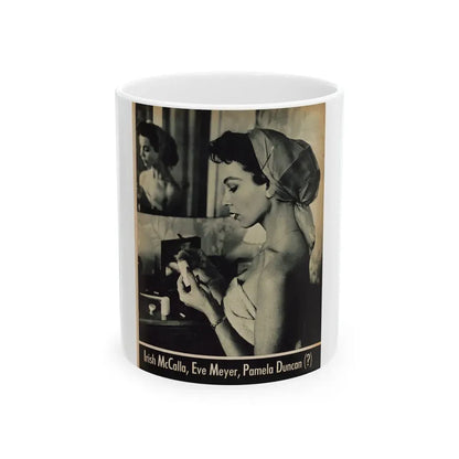 Pamela Duncan #09 - Night and Day Oversized Mag. Feb. '55 - 1 Page, 1 B&W Photo (Vintage Female Icon) White Coffee Mug 11oz - Go Mug Yourself