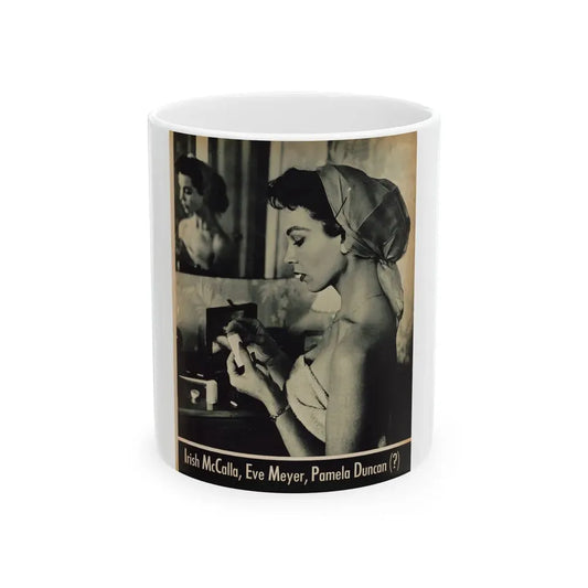 Pamela Duncan #09 - Night and Day Oversized Mag. Feb. '55 - 1 Page, 1 B&W Photo1 (Vintage Female Icon) White Coffee Mug 11oz - Go Mug Yourself