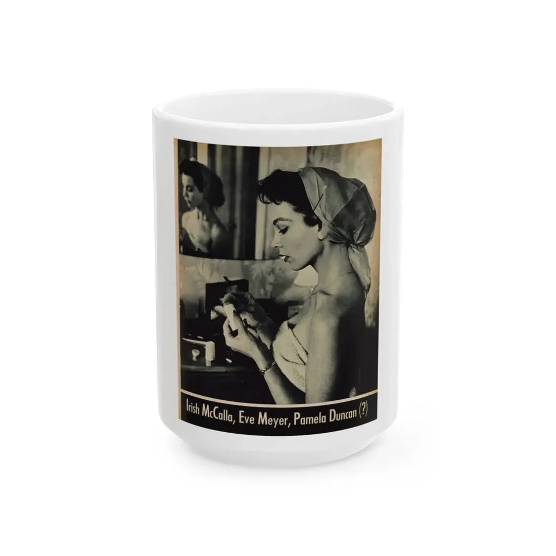Pamela Duncan #09 - Night and Day Oversized Mag. Feb. '55 - 1 Page, 1 B&W Photo1 (Vintage Female Icon) White Coffee Mug 15oz - Go Mug Yourself