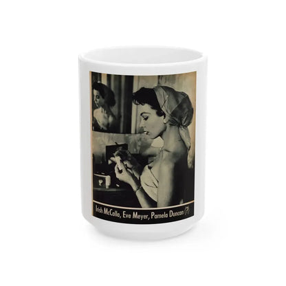 Pamela Duncan #09 - Night and Day Oversized Mag. Feb. '55 - 1 Page, 1 B&W Photo1 (Vintage Female Icon) White Coffee Mug 15oz - Go Mug Yourself