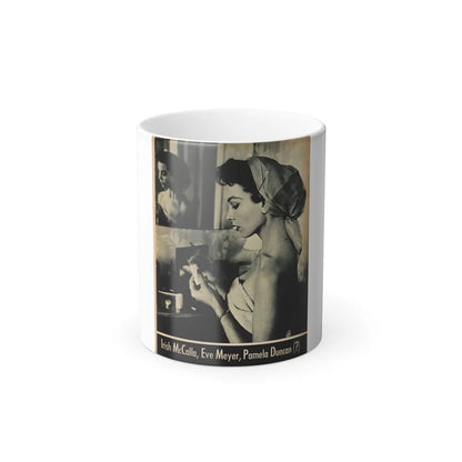 Pamela Duncan #09 - Night and Day Oversized Mag. Feb. '55 - 1 Page, 1 B&W Photo1 (Vintage Female Icons) Color Changing Mug 11oz-11oz-Go Mug Yourself
