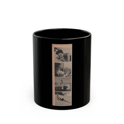 Pamela Duncan #10 - Night and Day Oversized Mag. Feb. '55 - 4 B&W Photos (Vintage Female Icon) Black Coffee Mug 11oz - Go Mug Yourself