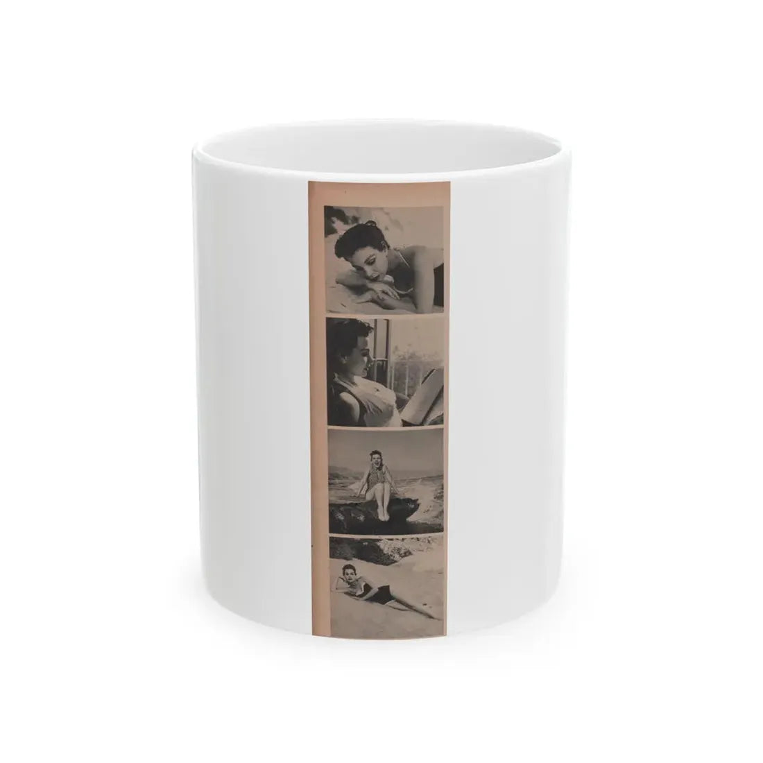 Pamela Duncan #10 - Night and Day Oversized Mag. Feb. '55 - 4 B&W Photos (Vintage Female Icon) White Coffee Mug 11oz - Go Mug Yourself