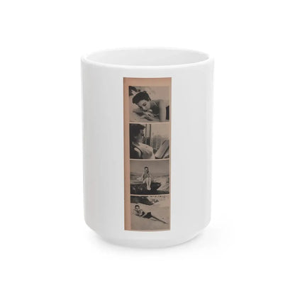 Pamela Duncan #10 - Night and Day Oversized Mag. Feb. '55 - 4 B&W Photos (Vintage Female Icon) White Coffee Mug 15oz - Go Mug Yourself