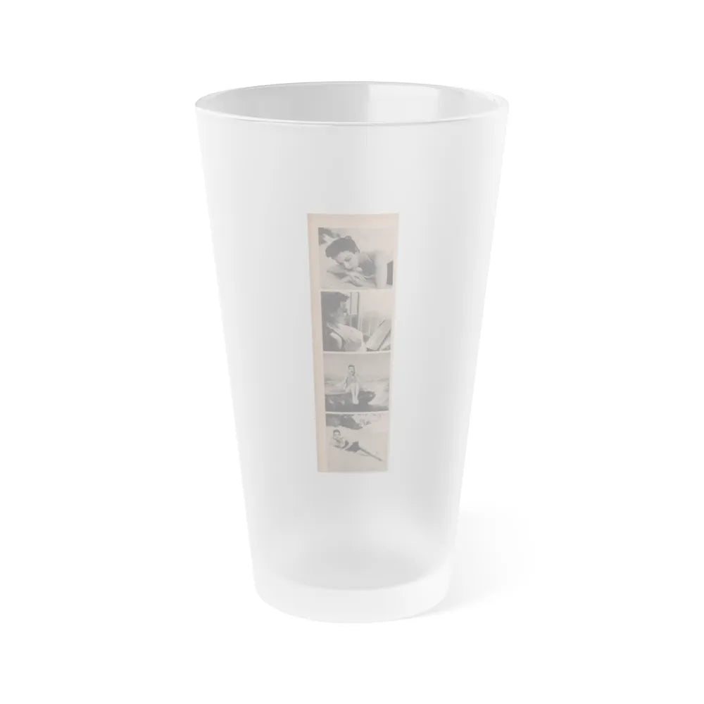 Pamela Duncan #10 - Night and Day Oversized Mag. Feb. '55 - 4 B&W Photos (Vintage Female Icon) Frosted Pint Glass 16oz-16oz-Frosted-Go Mug Yourself
