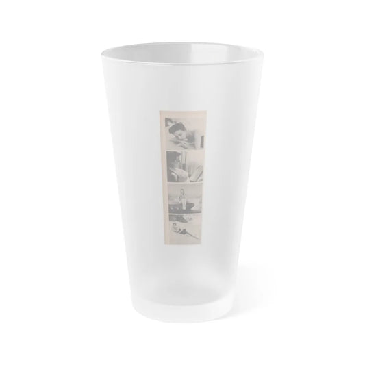 Pamela Duncan #10 - Night and Day Oversized Mag. Feb. '55 - 4 B&W Photos (Vintage Female Icon) Frosted Pint Glass 16oz-16oz-Frosted-Go Mug Yourself