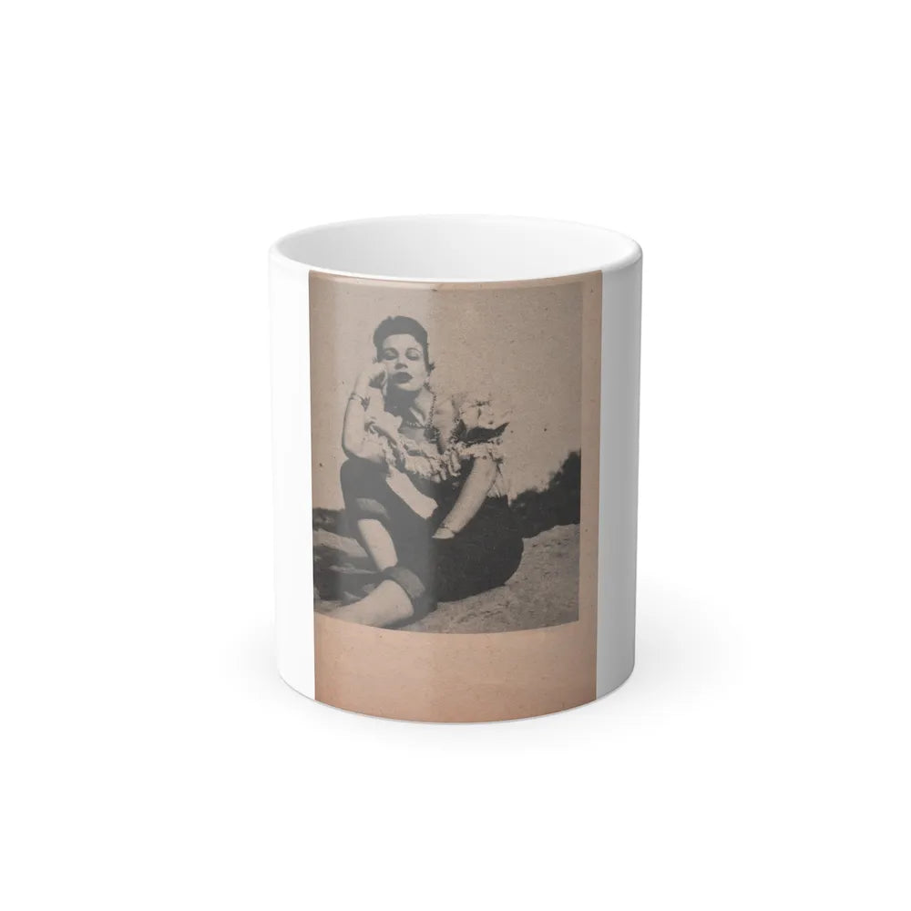 Pamela Duncan #11 - Night and Day Oversized Mag. Feb. '55 - 1 Cropped B&W Photo (Vintage Female Icons) Color Changing Mug 11oz-11oz-Go Mug Yourself