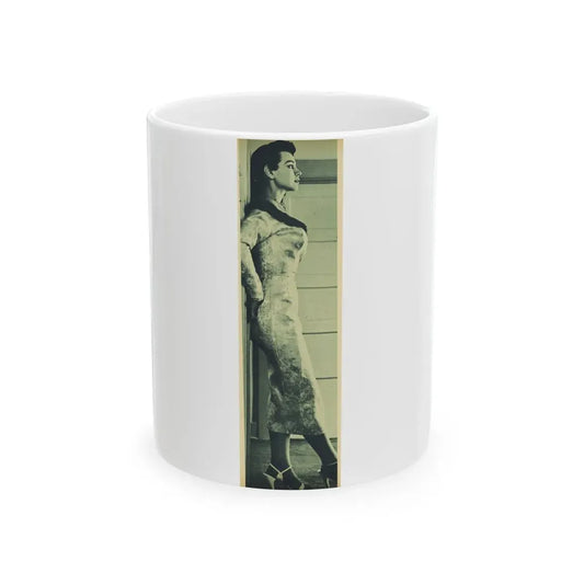 Pamela Duncan #12 - Night and Day Oversized Mag. Feb. '55 - 1 Cropped B&W Photo (Vintage Female Icon) White Coffee Mug 11oz - Go Mug Yourself
