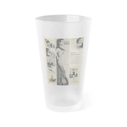 Pamela Duncan #12 - Night and Day Oversized Mag. Feb. '55 - 1 Cropped B&W Photo1 (Vintage Female Icon) Frosted Pint Glass 16oz 16oz Frosted - Go Mug Yourself
