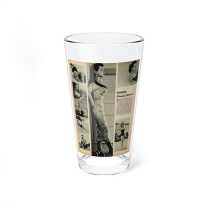 Pamela Duncan #12 - Night and Day Oversized Mag. Feb. '55 - 1 Cropped B&W Photo1 (Vintage Female Icon) Pint Glass 16oz 16oz - Go Mug Yourself