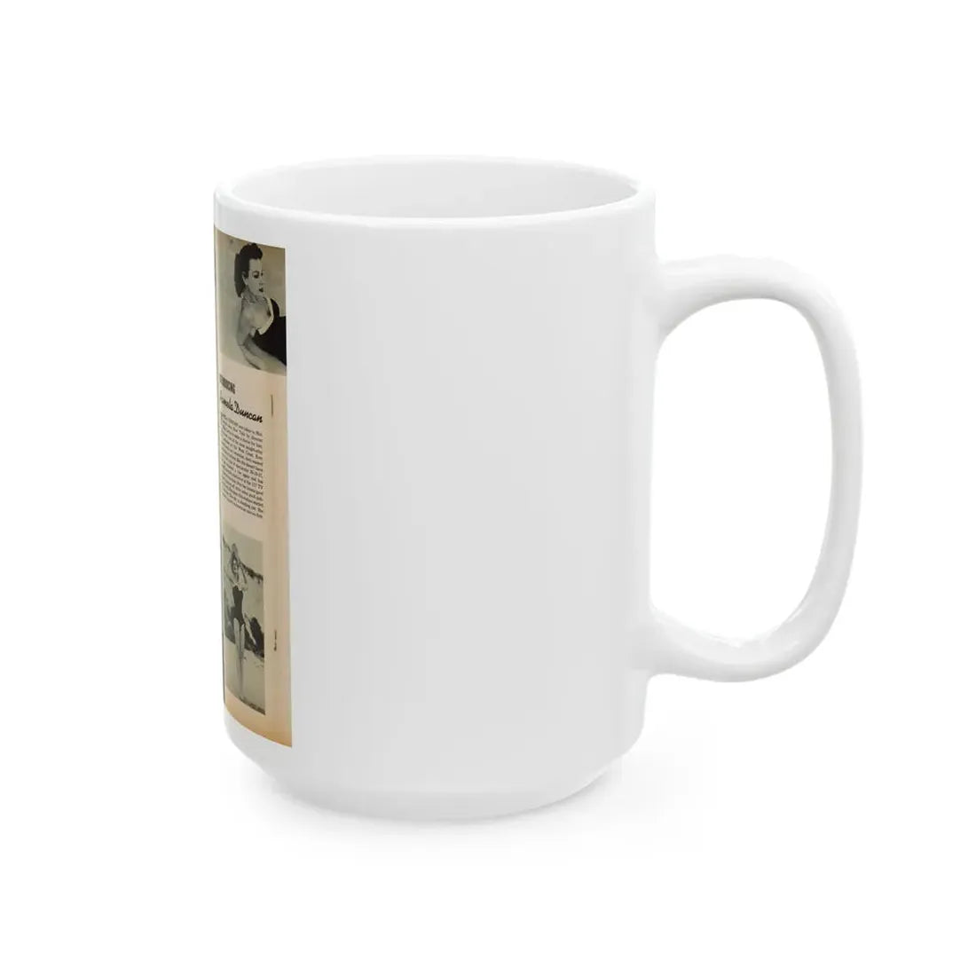 Pamela Duncan #12 - Night and Day Oversized Mag. Feb. '55 - 1 Cropped B&W Photo1 (Vintage Female Icon) White Coffee Mug - Go Mug Yourself