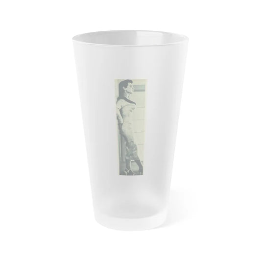 Pamela Duncan #12 - Night and Day Oversized Mag. Feb. '55 - 1 Cropped B&W Photo (Vintage Female Icon) Frosted Pint Glass 16oz-16oz-Frosted-Go Mug Yourself