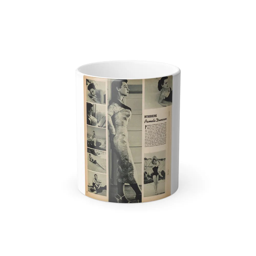 Pamela Duncan #12 - Night and Day Oversized Mag. Feb. '55 - 1 Cropped B&W Photo1 (Vintage Female Icons) Color Changing Mug 11oz-11oz-Go Mug Yourself