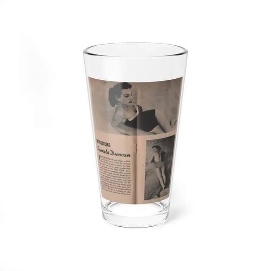 Pamela Duncan #13 - Night and Day Oversized Mag. Feb. '55 - 2 B&W Photos & Short Article on Pam (Vintage Female Icon) Pint Glass 16oz 16oz - Go Mug Yourself