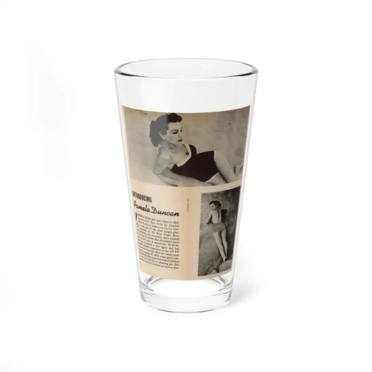 Pamela Duncan #13 - Night and Day Oversized Mag. Feb. '55 - 2 B&W Photos & Short Article on Pam1 (Vintage Female Icon) Pint Glass 16oz 16oz - Go Mug Yourself