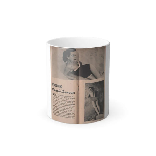 Pamela Duncan #13 - Night and Day Oversized Mag. Feb. '55 - 2 B&W Photos & Short Article on Pam (Vintage Female Icons) Color Changing Mug 11oz-11oz-Go Mug Yourself