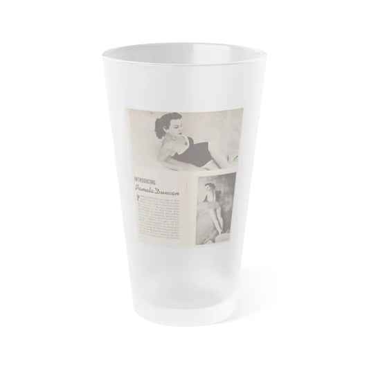 Pamela Duncan #13 - Night and Day Oversized Mag. Feb. '55 - 2 B&W Photos & Short Article on Pam1 (Vintage Female Icon) Frosted Pint Glass 16oz-16oz-Frosted-Go Mug Yourself