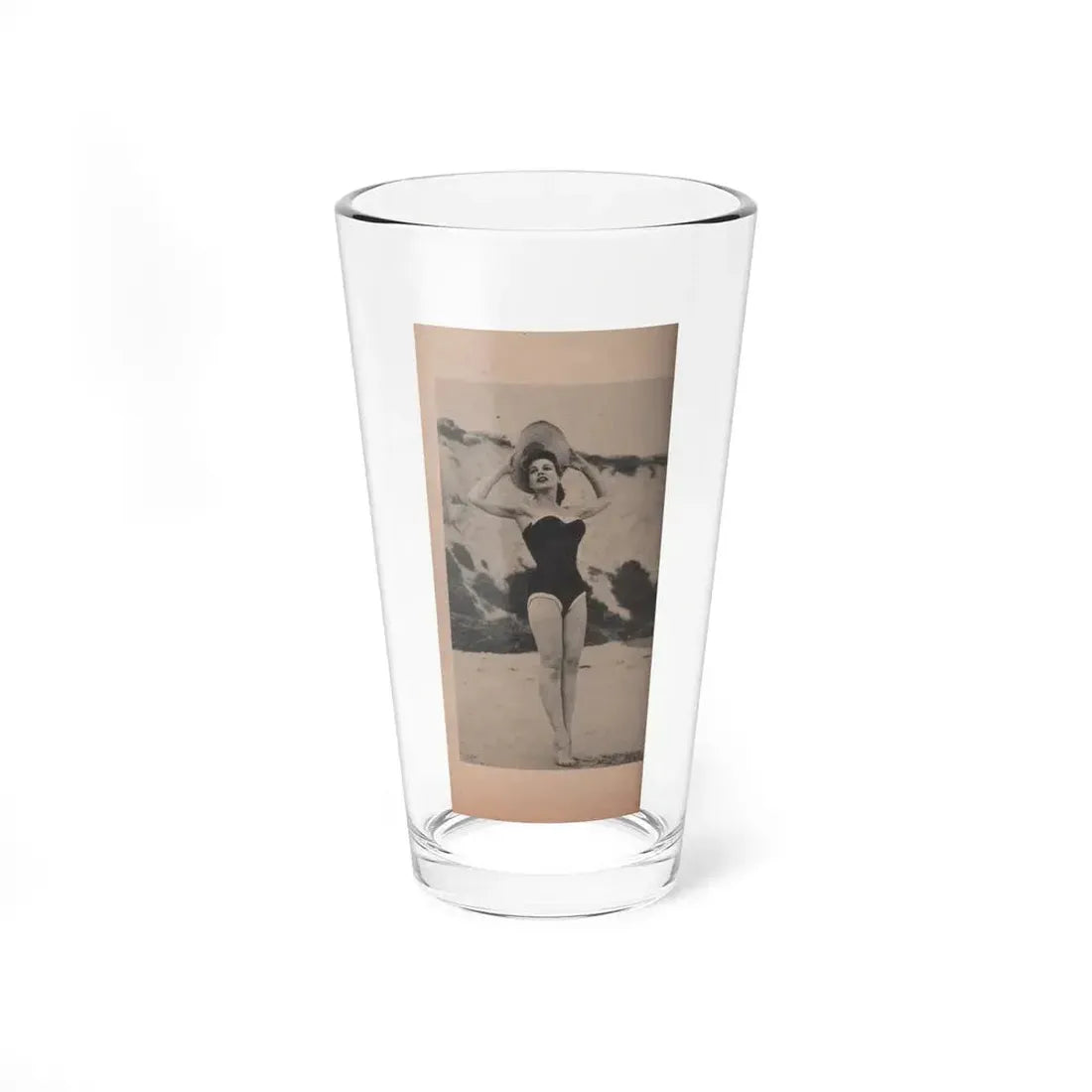 Pamela Duncan #14 - Night and Day Oversized Mag. Feb. '55 - 1 Cropped B&W Photo (Vintage Female Icon) Pint Glass 16oz 16oz - Go Mug Yourself