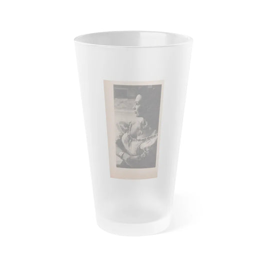 Pamela Duncan #15 - Night and Day Oversized Mag. Feb. '55 - 1 Cropped B&W Photo (Vintage Female Icon) Frosted Pint Glass 16oz-16oz-Frosted-Go Mug Yourself
