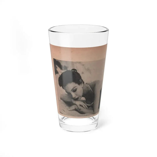 Pamela Duncan #16 - Night and Day Oversized Mag. Feb. '55 - 1 Cropped B&W Photo (Vintage Female Icon) Pint Glass 16oz 16oz - Go Mug Yourself