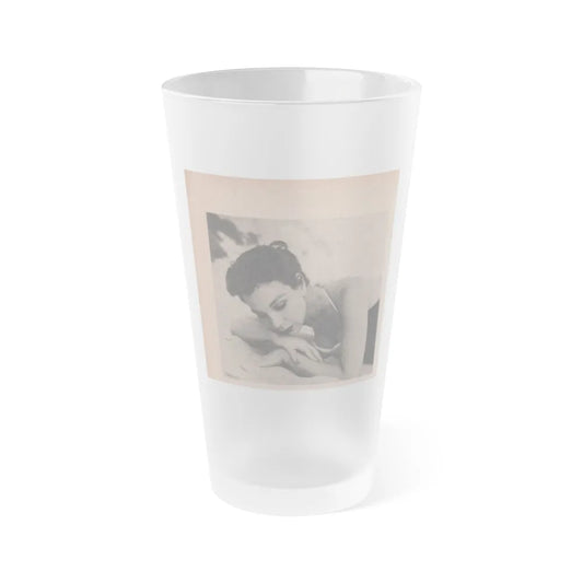 Pamela Duncan #16 - Night and Day Oversized Mag. Feb. '55 - 1 Cropped B&W Photo (Vintage Female Icon) Frosted Pint Glass 16oz-16oz-Frosted-Go Mug Yourself