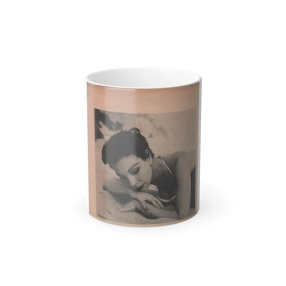 Pamela Duncan #16 - Night and Day Oversized Mag. Feb. '55 - 1 Cropped B&W Photo (Vintage Female Icons) Color Changing Mug 11oz-11oz-Go Mug Yourself