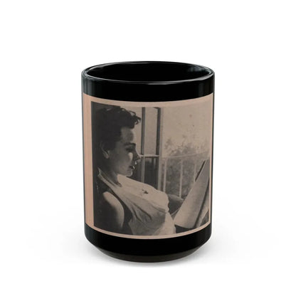 Pamela Duncan #17 - Night and Day Oversized Mag. Feb. '55 - 1 Cropped B&W Photo (Vintage Female Icon) Black Coffee Mug 15oz - Go Mug Yourself