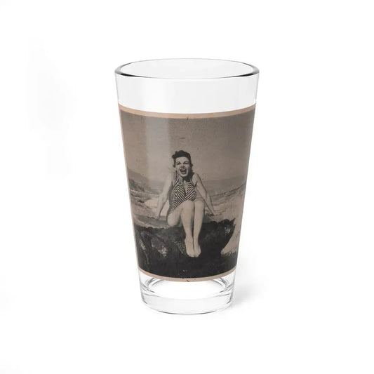 Pamela Duncan #18 - Night and Day Oversized Mag. Feb. '55 - 1 Cropped B&W Photo (Vintage Female Icon) Pint Glass 16oz 16oz - Go Mug Yourself