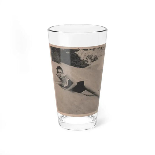 Pamela Duncan #19 - Night and Day Oversized Mag. Feb. '55 - 1 Cropped B&W Photo (Vintage Female Icon) Pint Glass 16oz 16oz - Go Mug Yourself