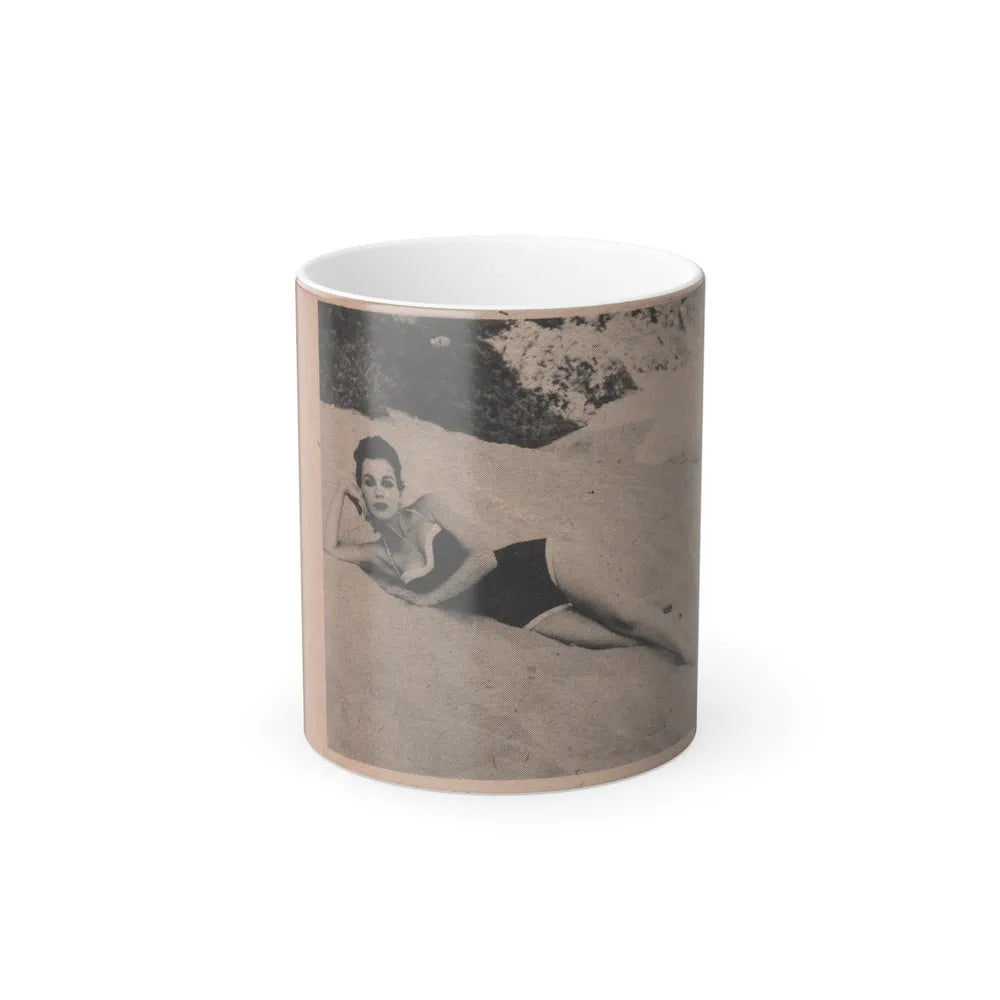 Pamela Duncan #19 - Night and Day Oversized Mag. Feb. '55 - 1 Cropped B&W Photo (Vintage Female Icons) Color Changing Mug 11oz-11oz-Go Mug Yourself