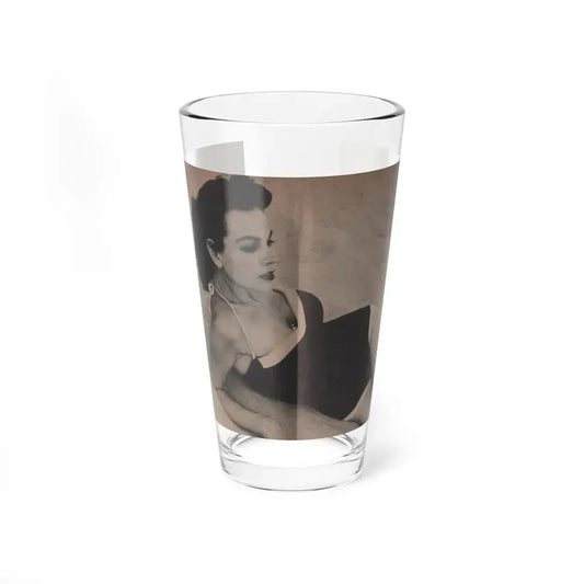 Pamela Duncan #20 - Night and Day Oversized Mag. Feb. '55 - 1 Cropped B&W Photo (Vintage Female Icon) Pint Glass 16oz 16oz - Go Mug Yourself