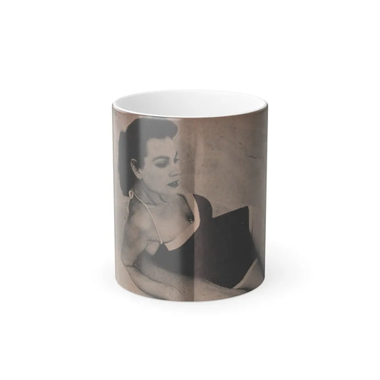 Pamela Duncan #20 - Night and Day Oversized Mag. Feb. '55 - 1 Cropped B&W Photo (Vintage Female Icons) Color Changing Mug 11oz-11oz-Go Mug Yourself