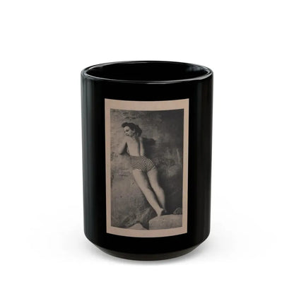 Pamela Duncan #21 - Night and Day Oversized Mag. Feb. '55 - 1 Cropped B&W Photo (Vintage Female Icon) Black Coffee Mug 15oz - Go Mug Yourself