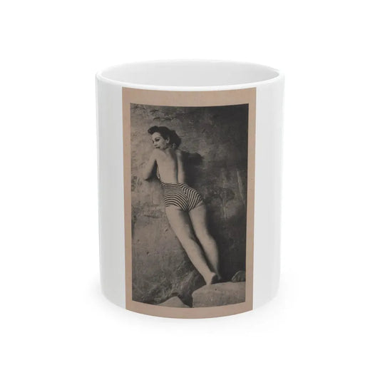 Pamela Duncan #21 - Night and Day Oversized Mag. Feb. '55 - 1 Cropped B&W Photo (Vintage Female Icon) White Coffee Mug 11oz - Go Mug Yourself