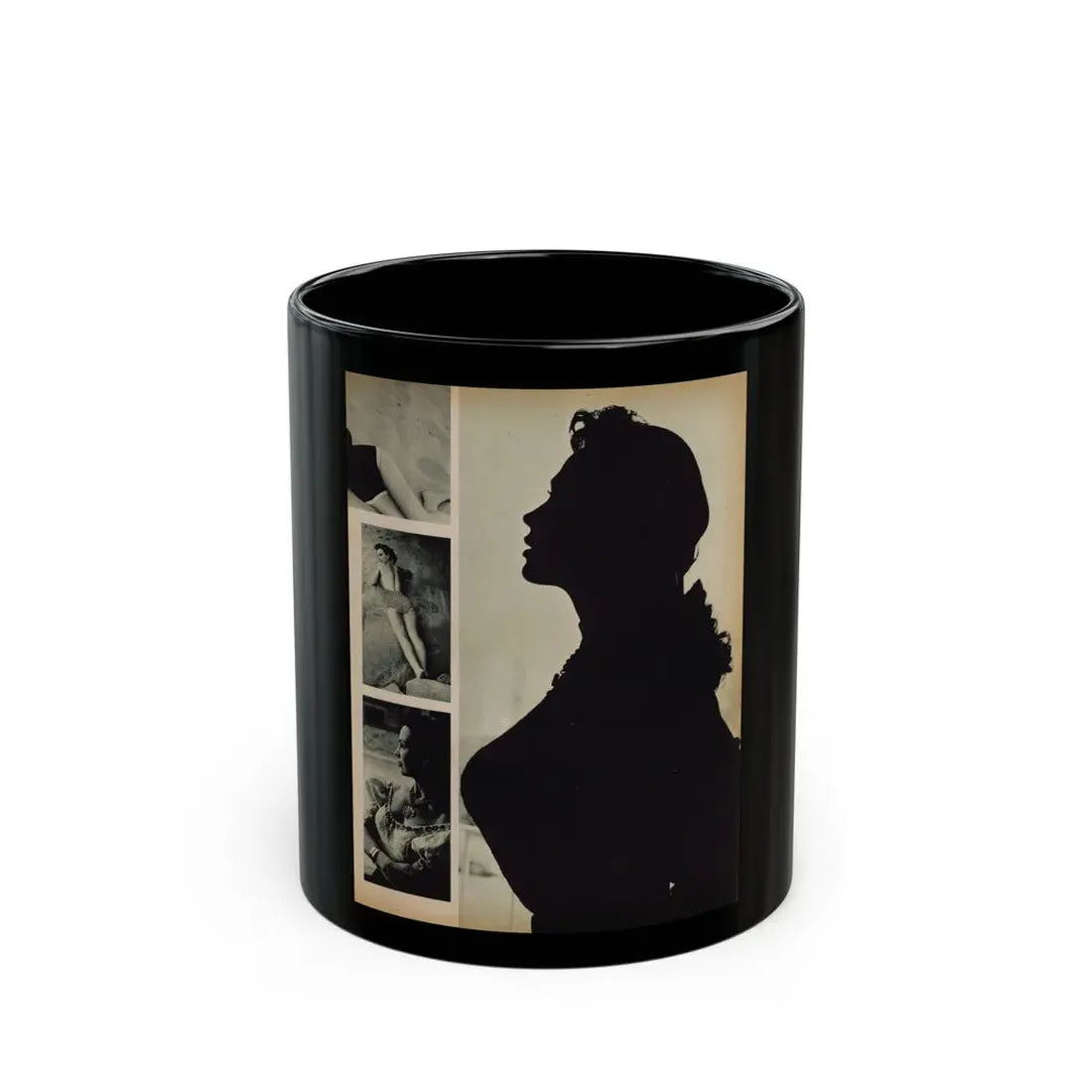 Pamela Duncan #22 - Night and Day Oversized Mag. Feb. '55 - 1 Cropped B&W Photo1 (Vintage Female Icon) Black Coffee Mug 11oz - Go Mug Yourself