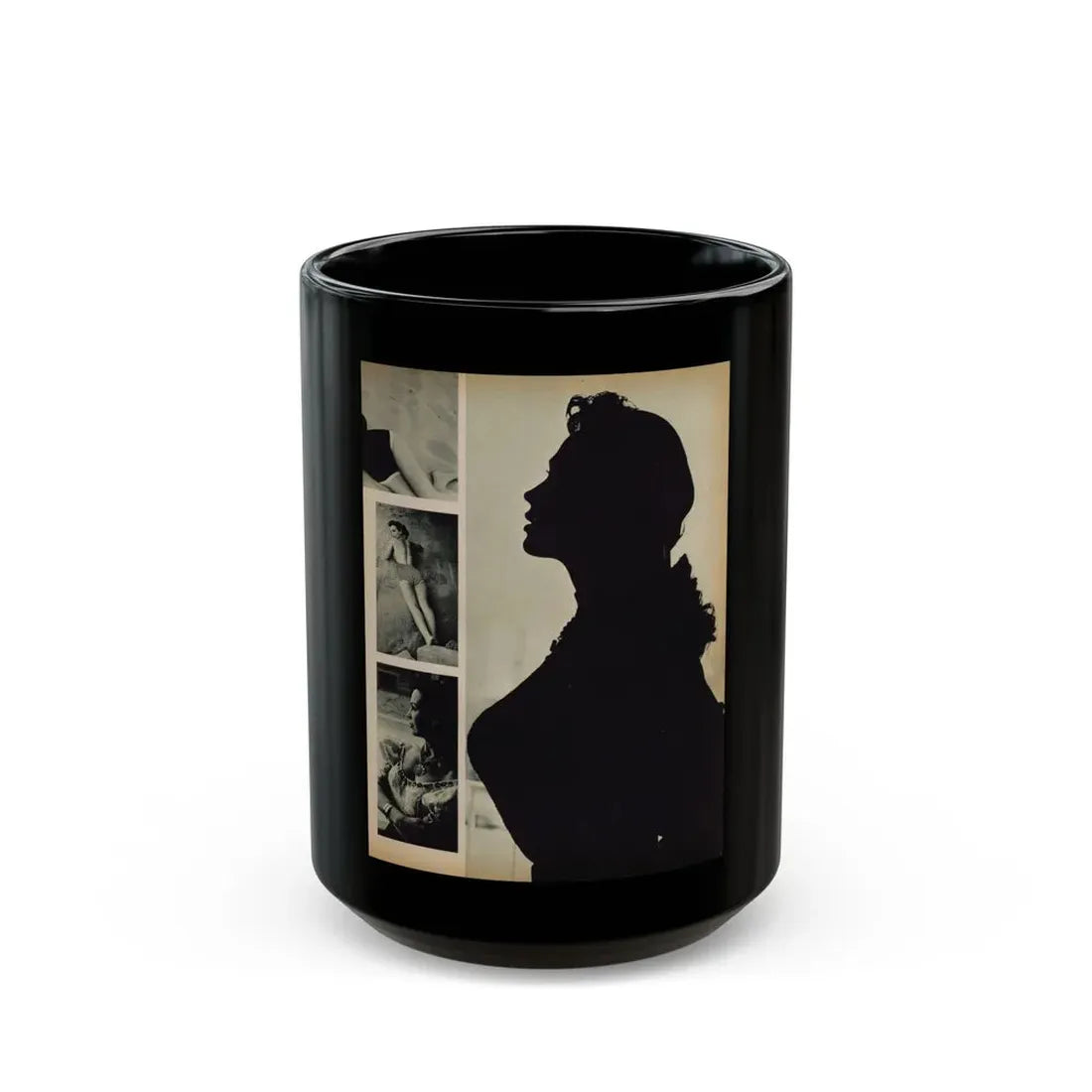Pamela Duncan #22 - Night and Day Oversized Mag. Feb. '55 - 1 Cropped B&W Photo1 (Vintage Female Icon) Black Coffee Mug 15oz - Go Mug Yourself