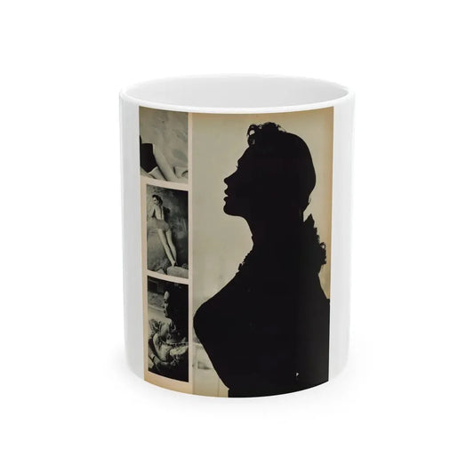 Pamela Duncan #22 - Night and Day Oversized Mag. Feb. '55 - 1 Cropped B&W Photo1 (Vintage Female Icon) White Coffee Mug 11oz - Go Mug Yourself