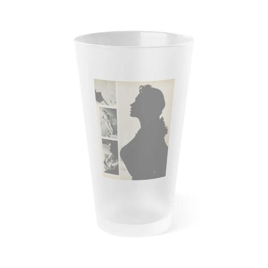 Pamela Duncan #22 - Night and Day Oversized Mag. Feb. '55 - 1 Cropped B&W Photo1 (Vintage Female Icon) Frosted Pint Glass 16oz-16oz-Frosted-Go Mug Yourself